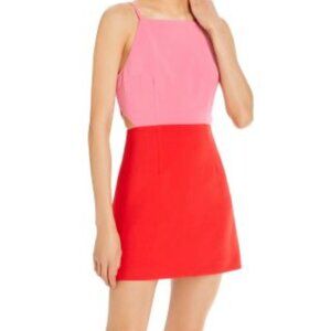 Pink and Red French Connection Mini Dress with Cutout